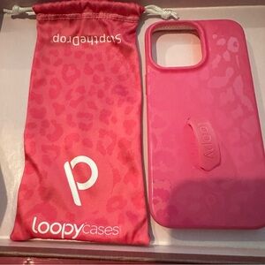 Loopy case for iPhone 14 Pro Max Hot Pink Leopard